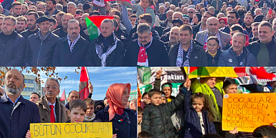 Dünya İnsan Hakları Gününde Gönüllü Kültür Teşekkülleri Gazze yürüyüşü