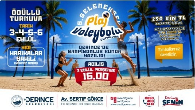 Derince Plaj Voleybolu Turnuvası Harikalar sahilinde