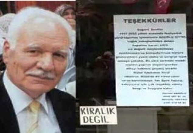 Dursun Akoğlu'nun cama astığı kapatma kararı