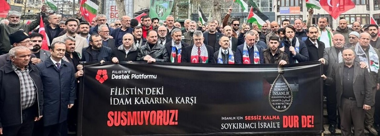 Filistin Platformundan  idam kararına karşı susmuyoruz. Soykırımcı İsrail'e dur de açıklaması