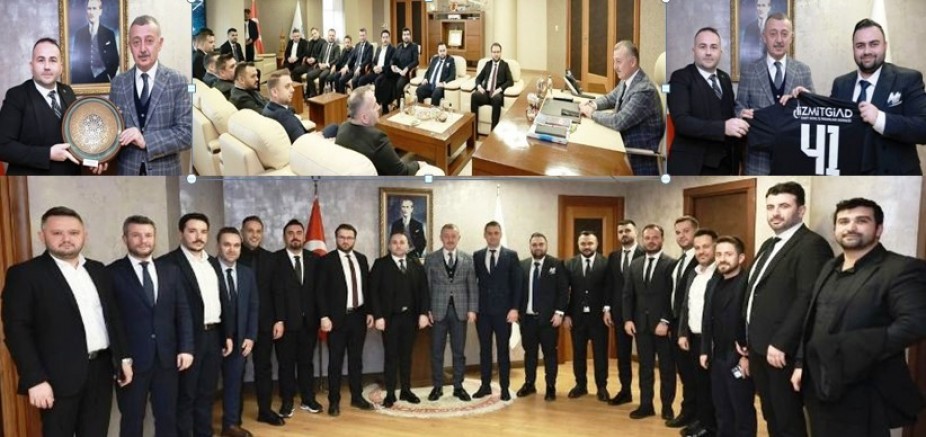 İZGİAD Başkanı Aydın,Yönetimi Büyükşehir Başkanı Büyükakın'ı ziyarette