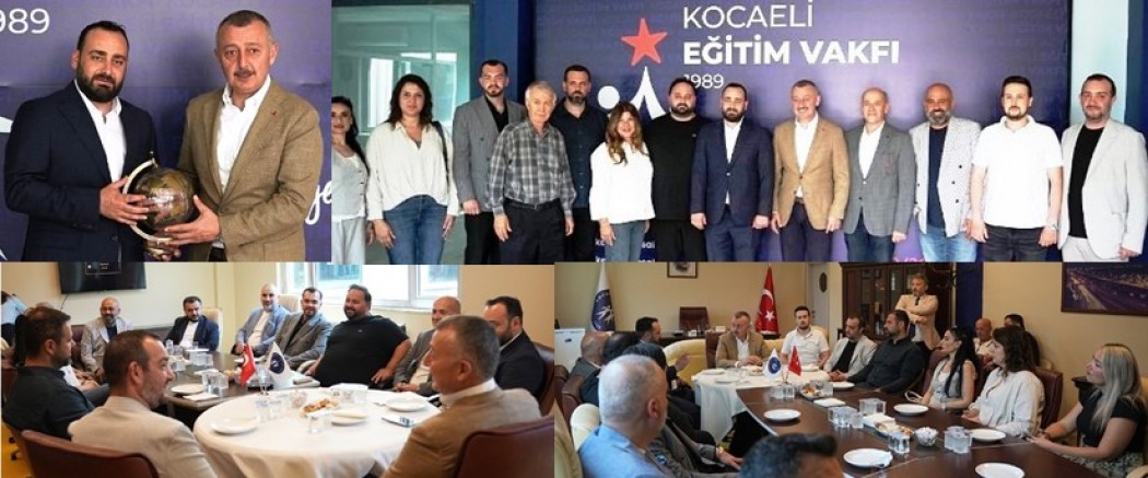 Kocaeli Eğitim Vakfı Başkanı Sirmenin, ziyarette Büyükakın'a KEV sunumu