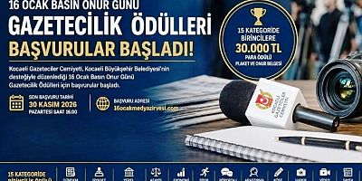 16 Ocak Basın Onur Günü Gazetecilik Ödülleri başvuru