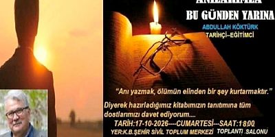 Abdullah Köktürk'ün kitap Tanıtımı Cumartesi 18.00 STK Merkezi