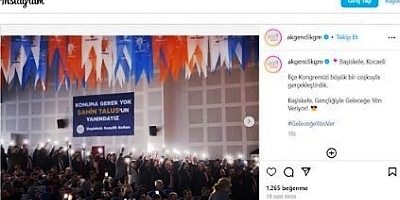 AK Genç Başiskele kongresi Genel Merkez paylaşımında