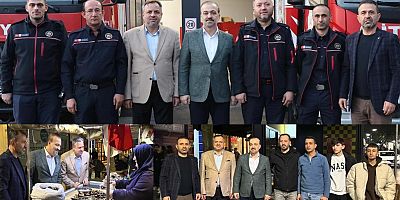 AK Partili Şahin Talus ve Halil Dokuzlar İtfaiye Güvenlik Esnaf ziyaretinde