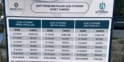 Doğu Kışla Pazar Alanı Otoparkı ücretlendirildi