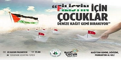 Filistin'e destek eyleminde denize kağıttan gemi bırakılacak