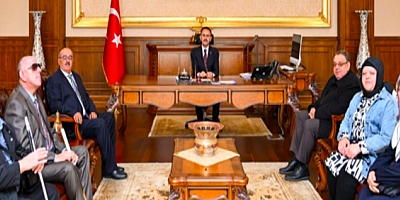 Görme Engelliler Derneği Vali Aktaş ziyaretinde