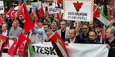 İzmit'te İsrail saldırısına yürüyüşle tepki eylemi