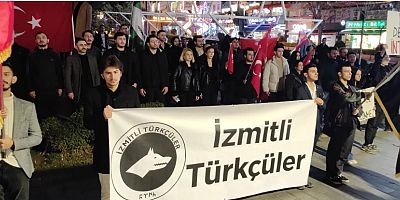İzmitli Türkçülerin yürüyüşü 'Yas değil İntikam' pankartı