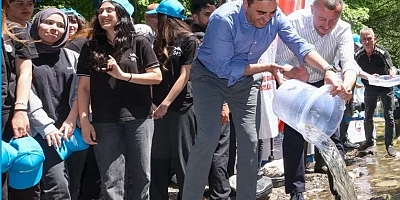 Kiraz Dereye 50 bin kırmızı benekli alabalık yavrusu