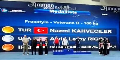 Nazmi Kahveciler Ürdün'de Veteran Güreş Şampiyonu