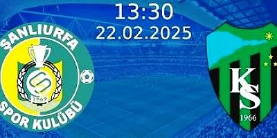Şanlıurfaspor–Kocaelispor Cumartesi 13.30